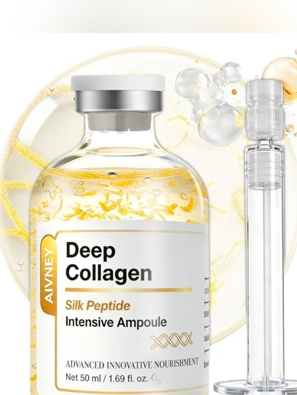 Deep Collagen Silk Peptide Ampoule Serum for Face Korean AntiAging Peptide Serum